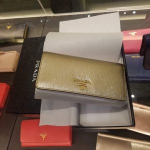 ❌SOLD❌Prada Wallet on Chain Metallic Leather